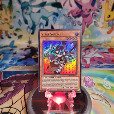 An Ultra Rare "Visas Samsara" card from the Yugioh Set: Magnificent Monsters (MAMO).