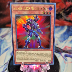 An Ultra Rare "Vision Hero Multiply Guy" card from the Yugioh Set: Ghosts From the Past: The 2nd Haunting (GFP2).