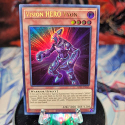  An Ultra Rare "Vision Hero Vyon" card from the Yugioh Set: Ghosts From the Past: The 2nd Haunting (GFP2).