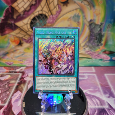 A Secret Rare "Void Imagination" card from the Yugioh Set: Battles of Legend: Terminal Revenge.