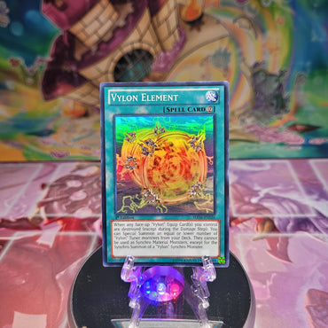 A Super Rare "Vylon Element" card from the Yugioh Set: Hidden Arsenal 6: Omega Xyz.