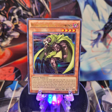  An Ultra Rare "Wandering King Wildwind" card from the Yugioh Set: Duelist Saga.