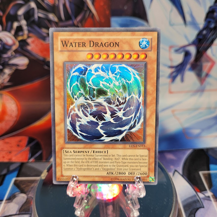 A Super Rare "Water Dragon" card from the Yugioh Set: Elemental Energy