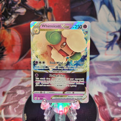 An Ultra Rare "Whimsicott Vstar" (065/172) card from the Pokemon Set: Brilliant Stars.