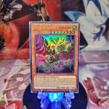 An Ultra Rare "Windrose the Elemental Lord" card from the Yugioh Set: Battles of Legend: Relentless Revenge.