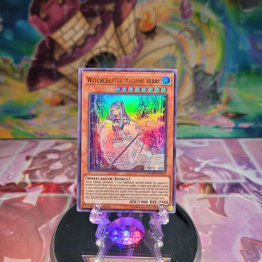 An Ultra Rare "Witchcrafter Madame Verre" card from the Yugioh Set: Duel Overload.