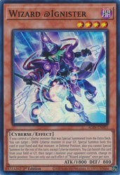A Super Rare "Wizard @Ignister" card from the Yugioh Set: Alliance Insight (ALIN).