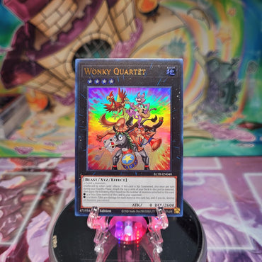 An Ultra Rare "Wonky Quartet" card from the Yugioh Set: Battles of Legend: Terminal Revenge.