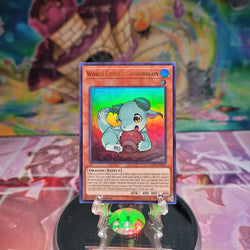 An Ultra Rare "World Chalice Guardragon" card from the Yugioh Set: Code of the Duelist.