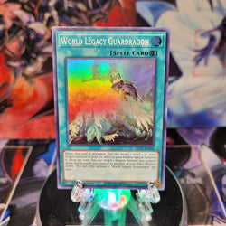 A Super Rare "World Legacy Guardragon" card from the Yugioh Set: King's Court. 