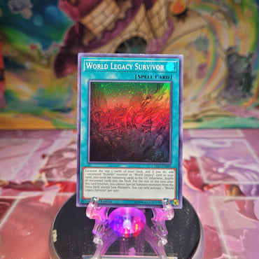 A Super Rare "World Legacy Survivor" card from the Yugioh Set: Cybernetic Horizon.