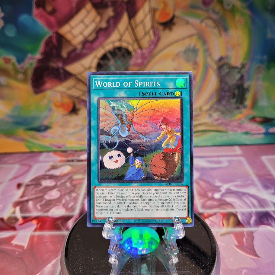 A Super Rare "World of Spirits" card from the Yugioh Set: Alliance Insight (ALIN).