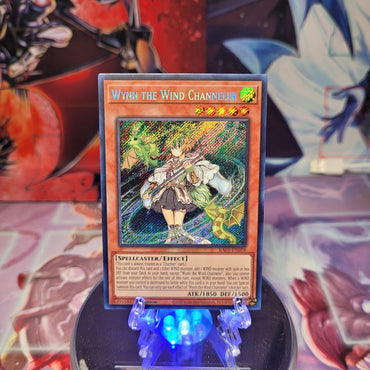 A Secret Rare "Wynn the Wind Channeler" card from the Yugioh Set: Rarity Collection 1 (RA01).