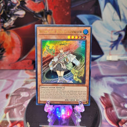 An Ultra Rare "Wynn the Wind Channeler" card from the Yugioh Set: Rarity Collection 1 (RA01).