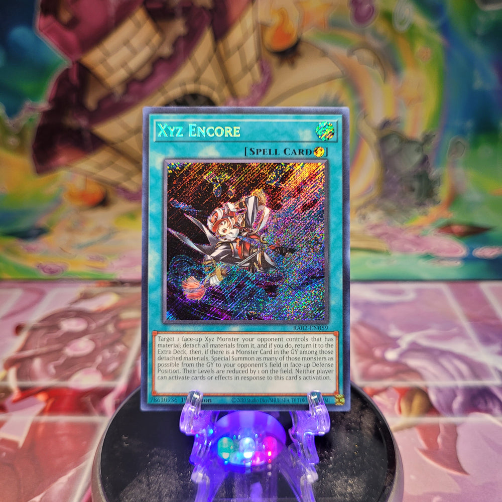 A Secret Rare "Xyz Encore" card from the Yugioh Set: Rarity Collection 2 (RA02).