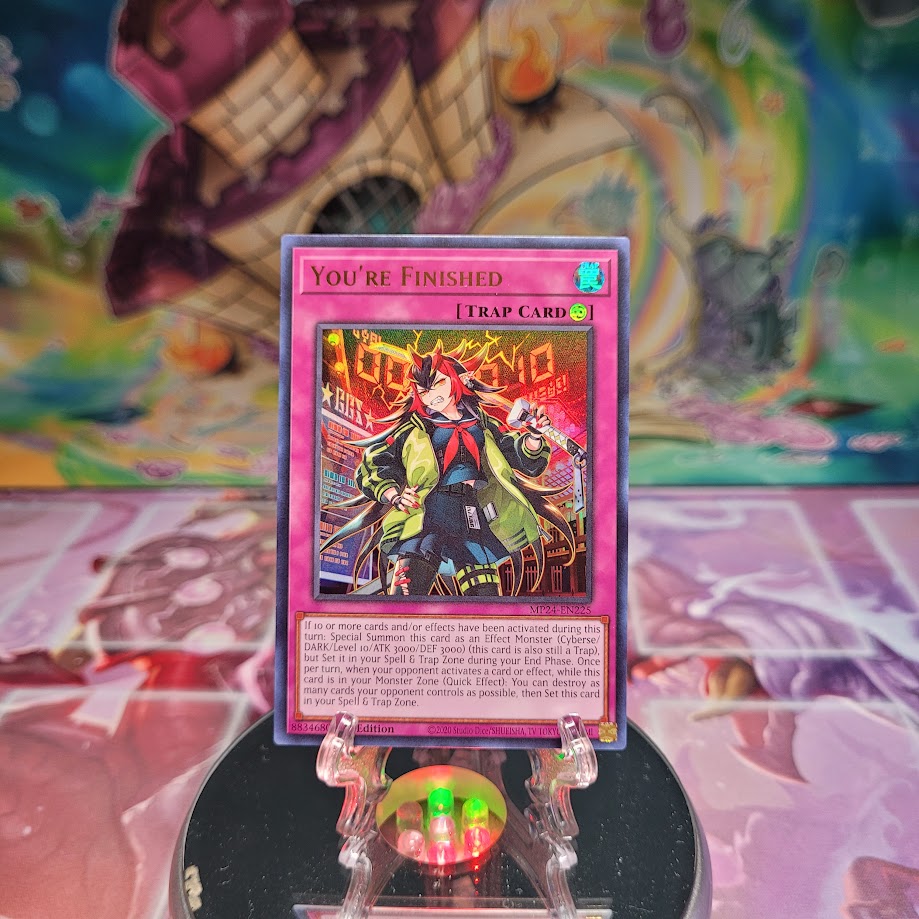 An Ultra Rare "You're Finished" card from the Yugioh Set: 25th Anniversary Tin: Dueling Mirrors.