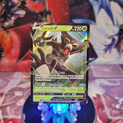 An Ultra Rare "Zarude V" (016/172) card from the Pokemon Set: Brilliant Stars.