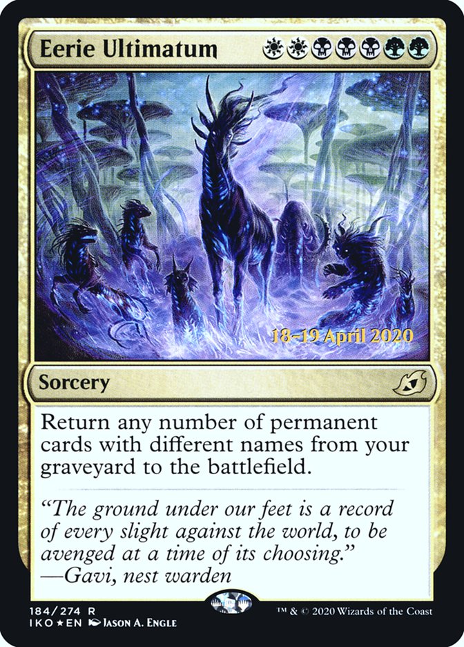 Eerie Ultimatum [Ikoria: Lair of Behemoths Prerelease Promos] Magic: The Gathering