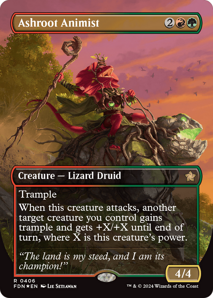 Ashroot Animist (Borderless) (Mana Foil) [Foundations] Magic: The Gathering