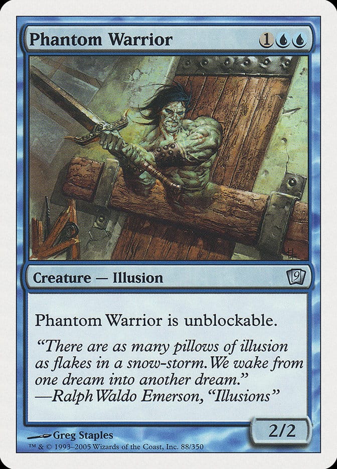 Phantom Warrior [Ninth Edition] Magic: The Gathering