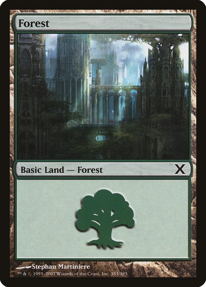 Forest (383) [Tenth Edition] Magic: The Gathering