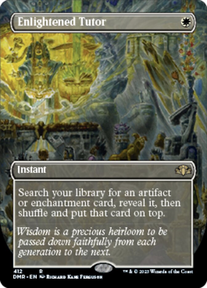 Enlightened Tutor (Borderless Alternate Art) [Dominaria Remastered] Magic: The Gathering