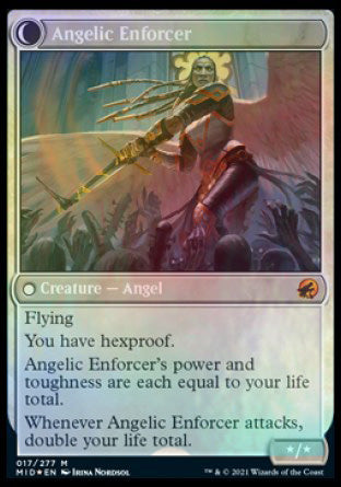 Enduring Angel // Angelic Enforcer [Innistrad: Midnight Hunt Prerelease Promos] Magic: The Gathering
