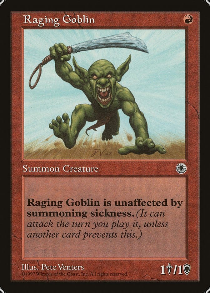 Raging Goblin (No Flavor Text) [Portal] Magic: The Gathering