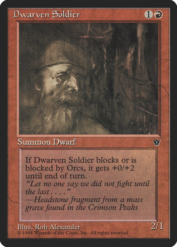 Dwarven Soldier (Rob Alexander) [Fallen Empires] Magic: The Gathering