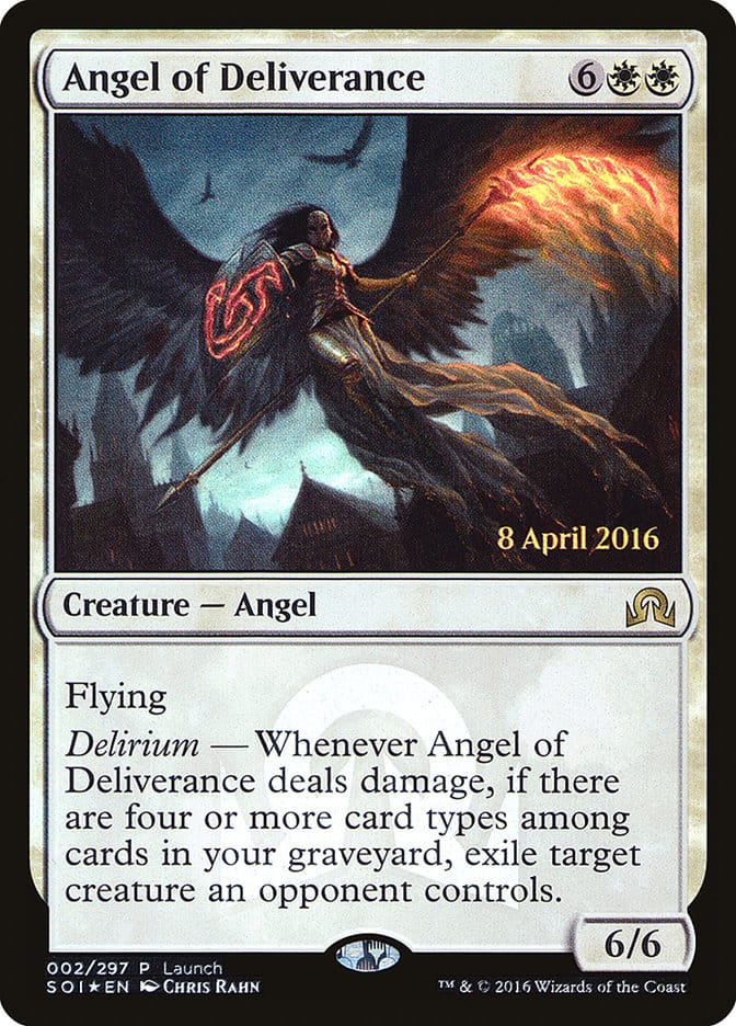 Angel of Deliverance (Launch) [Shadows over Innistrad Promos] Magic: The Gathering
