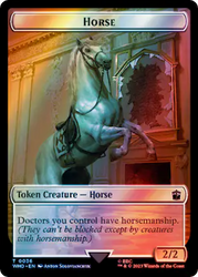 Horse // Alien Salamander Double-Sided Token (Surge Foil) [Doctor Who Tokens] Magic: The Gathering