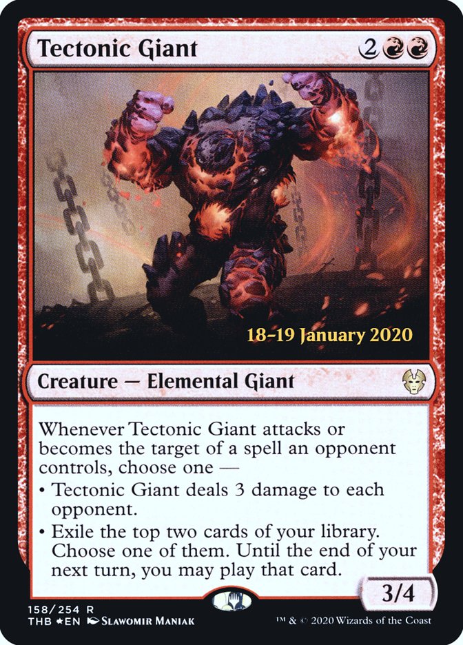 Tectonic Giant [Theros Beyond Death Prerelease Promos] Magic: The Gathering