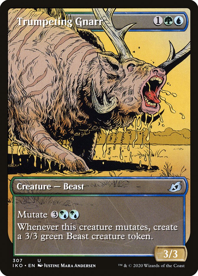 Trumpeting Gnarr (Showcase) [Ikoria: Lair of Behemoths] Magic: The Gathering