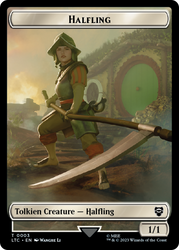 Halfling // Treasure Token [The Lord of the Rings: Tales of Middle-Earth Commander Tokens] Magic: The Gathering