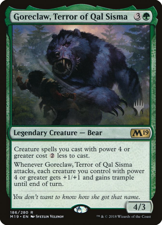 Goreclaw, Terror of Qal Sisma (Promo Pack) [Core Set 2019 Promos] Magic: The Gathering