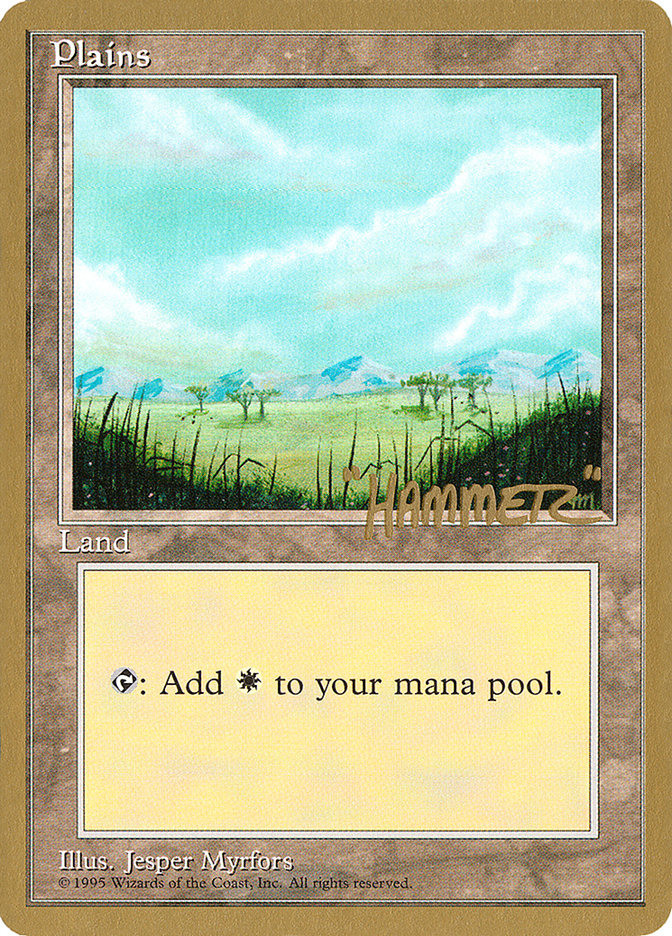 Plains (shr365) (Shawn "Hammer" Regnier) [Pro Tour Collector Set] Magic: The Gathering