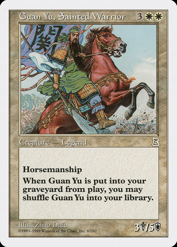 Guan Yu, Sainted Warrior [Portal Three Kingdoms] Magic: The Gathering