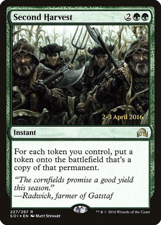Second Harvest [Shadows over Innistrad Prerelease Promos] Magic: The Gathering