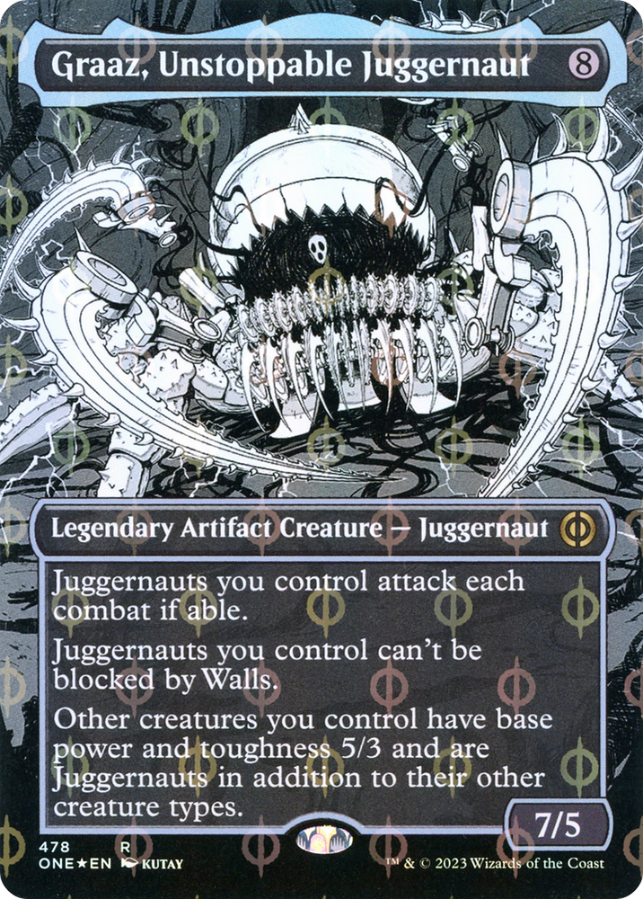 Graaz, Unstoppable Juggernaut (Borderless Manga Step-and-Compleat Foil) [Phyrexia: All Will Be One] Magic: The Gathering