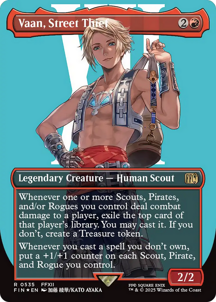 Vaan, Street Thief (Borderless) (Surge Foil) [FINAL FANTASY] Magic: The Gathering
