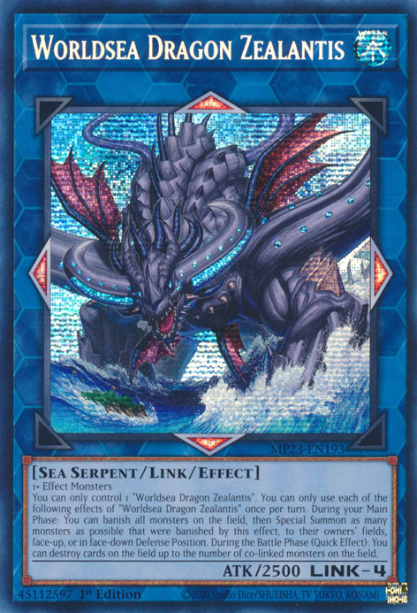 Worldsea Dragon Zealantis [MP23-EN193] Prismatic Secret Rare - Yugioh Cards For Your TCG Needs!