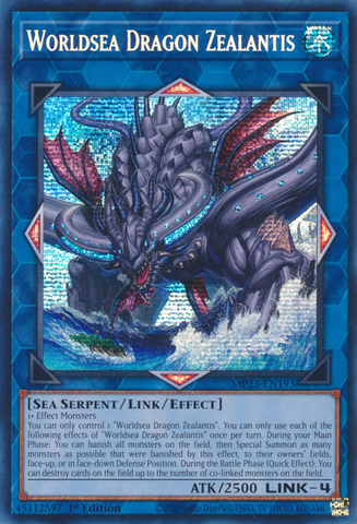 Worldsea Dragon Zealantis [MP23-EN193] Prismatic Secret Rare - Yugioh Cards For Your TCG Needs!