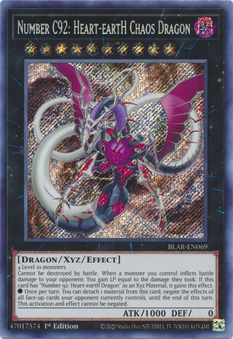 Number C92: Heart-eartH Chaos Dragon [BLAR-EN069] Secret Rare - Yugioh Cards For Your TCG Needs!