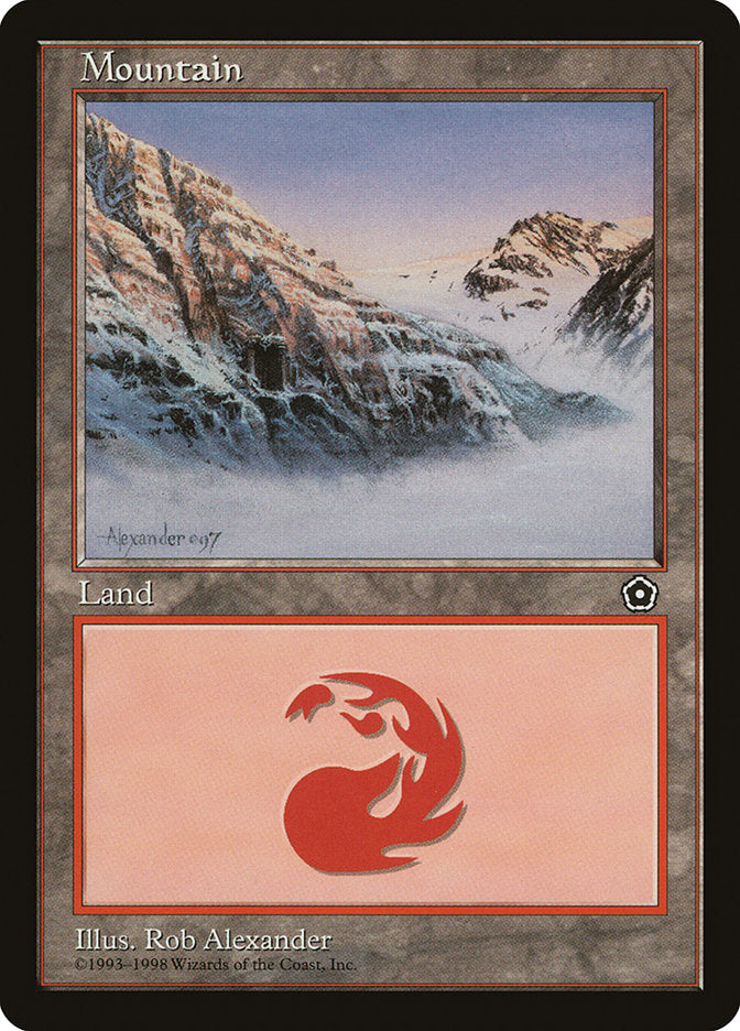 Mountain (Signature on Left / Cave on Left) [Portal Second Age] Magic: The Gathering