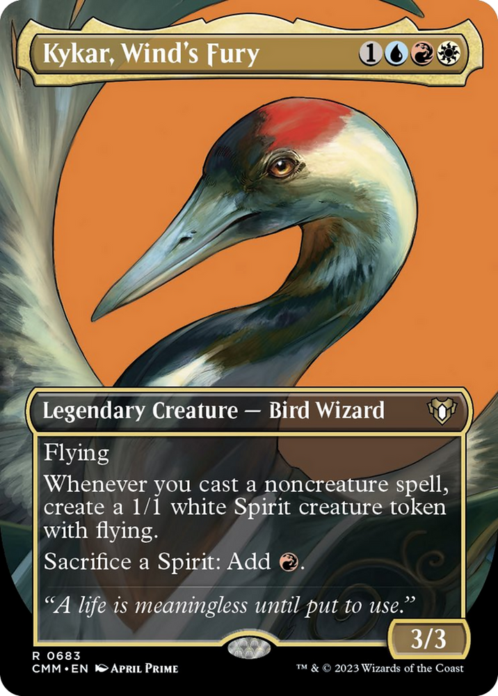 Kykar, Wind's Fury (Borderless Profile) [Commander Masters] Magic: The Gathering