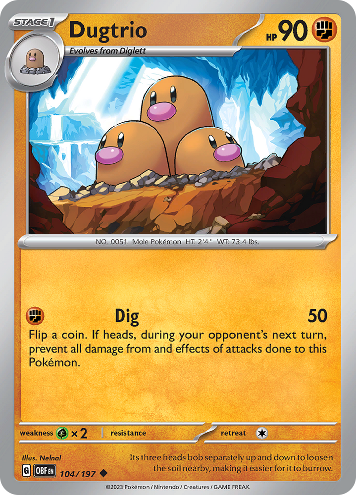 Dugtrio (104/197) [Scarlet & Violet: Obsidian Flames] Pokémon