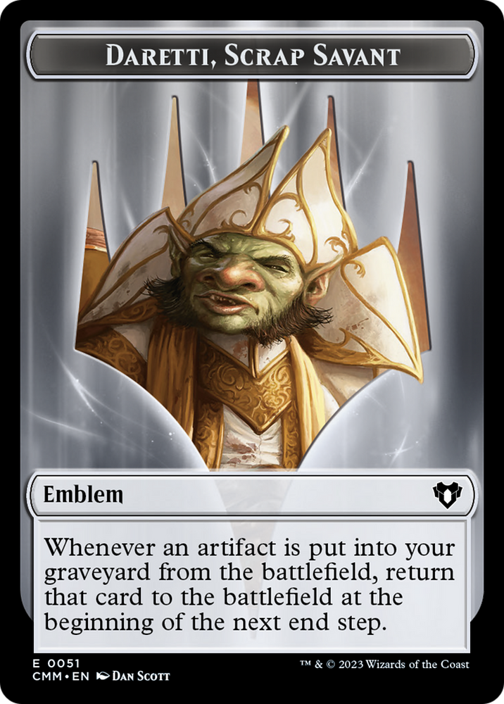 Daretti, Scrap Savant Emblem [Commander Masters Tokens] Magic: The Gathering