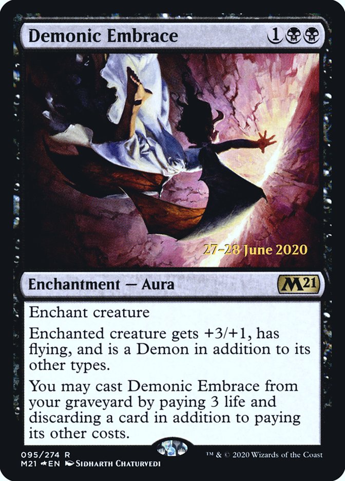 Demonic Embrace [Core Set 2021 Prerelease Promos] Magic: The Gathering