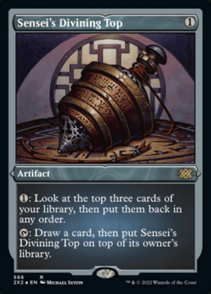 Sensei's Divining Top (Foil Etched) [Double Masters 2022] Magic: The Gathering