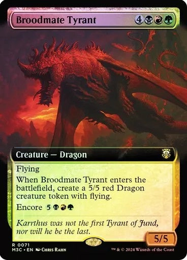Broodmate Tyrant (Extended Art) (Ripple Foil) [Modern Horizons 3 Commander] Magic: The Gathering